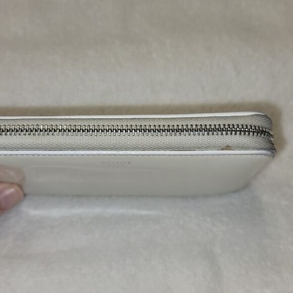 Celine Patent Leather Zip Around Wallet in Ivory - Picture 4 of 8